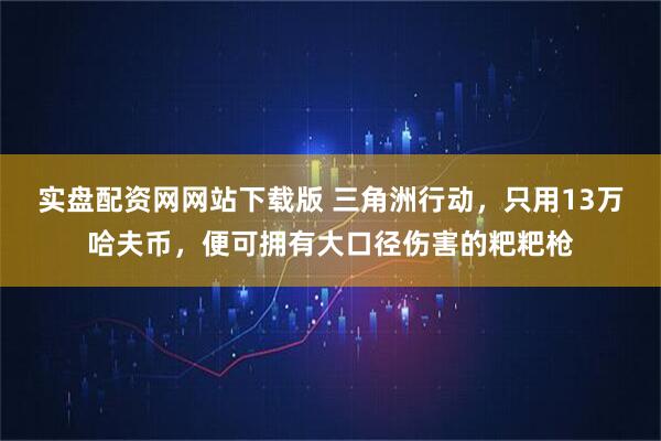 实盘配资网网站下载版 三角洲行动，只用13万哈夫币，便可拥有大口径伤害的粑粑枪
