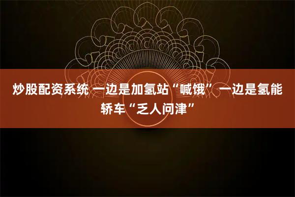 炒股配资系统 一边是加氢站“喊饿” 一边是氢能轿车“乏人问津”